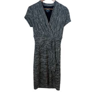 Anthropologie Maeve Grey Dress with Faux Wrap Front. Sz Small. Great Condition!